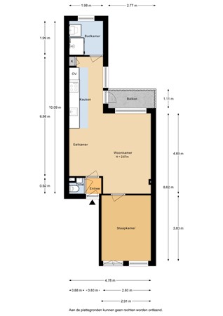 Floorplan - Groen van Prinstererstraat 80-2, 1051 EP Amsterdam